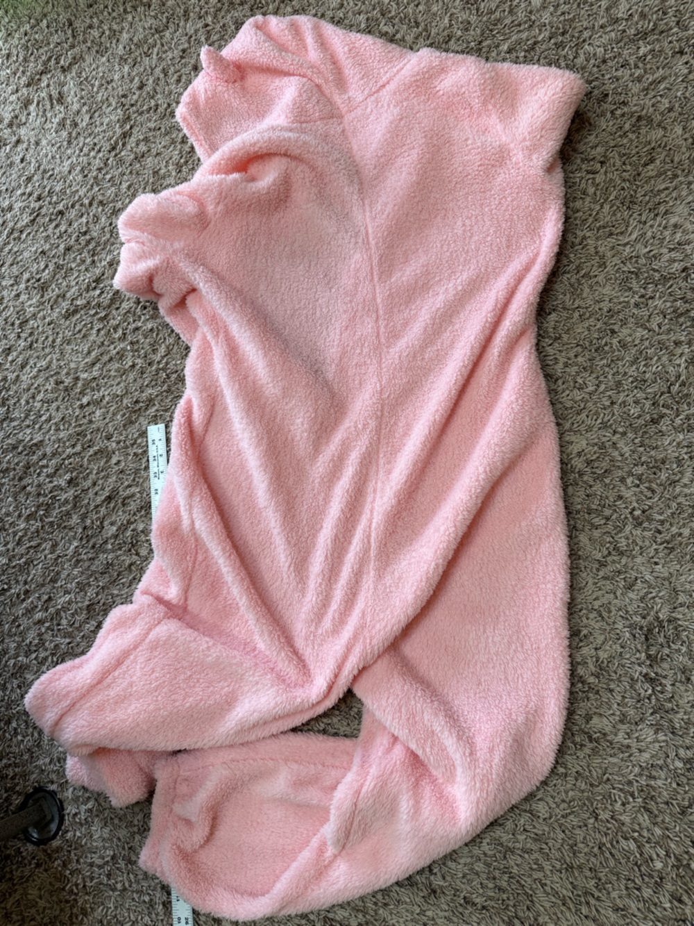 Ladies zip up teddy bear Plush Hooded One-Piece loungewear - bubble gum Pink(xxl - Picture 10 of 14